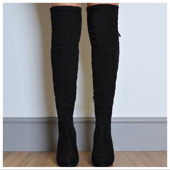 Boho Fabulous NIB black over the knee boots IMPORTED FROM PARIS sexy - Picture 8 of 9